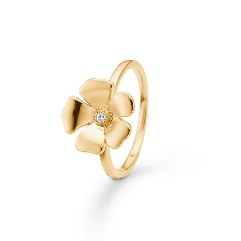 Fleur ring fra Mads Z i 14 karat guld med 0,15 ct diamanter